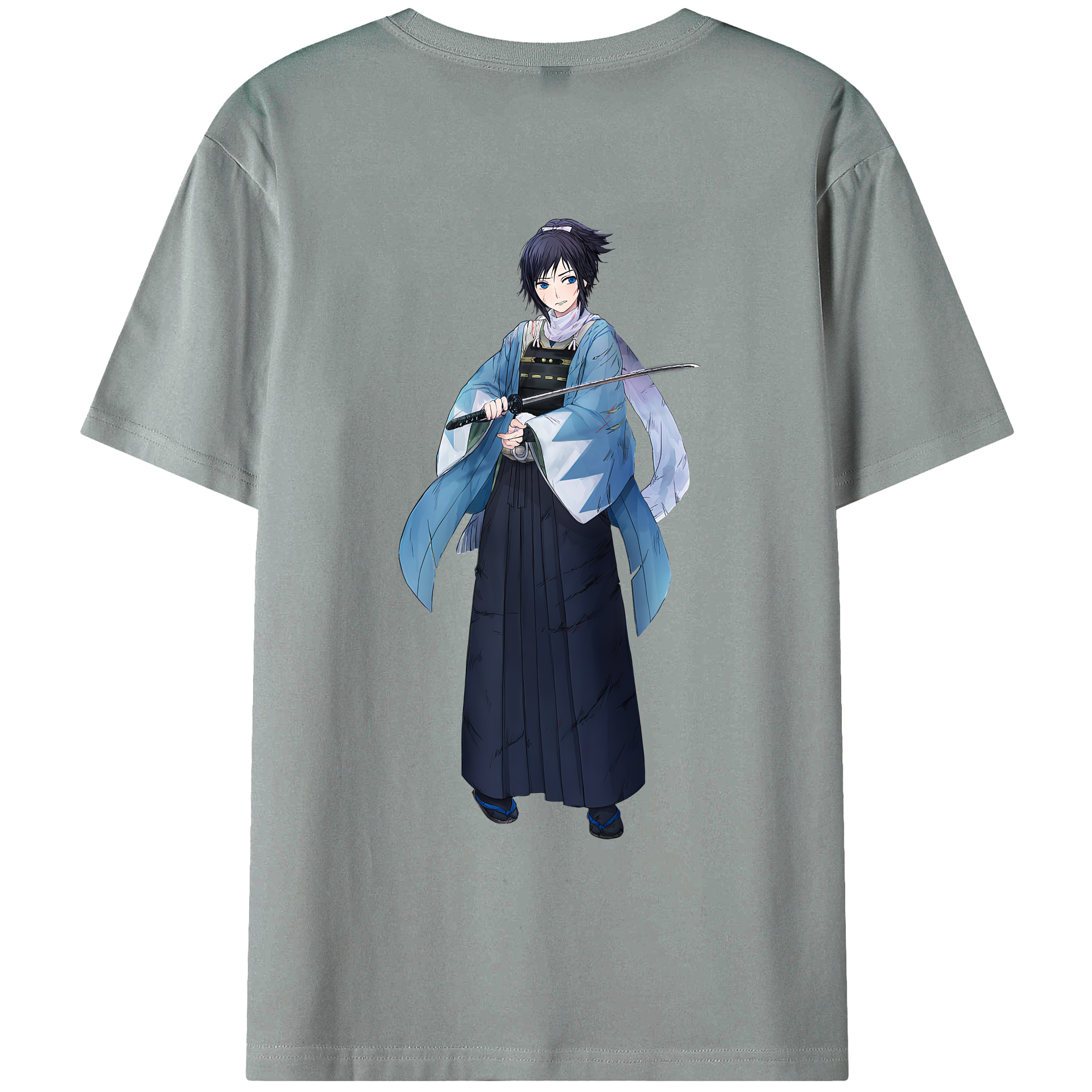 （画像用） 刀剣乱舞 Touken Ranbu 綿100％ メンズ半袖Tシャツ（バックプリント） 通気性
